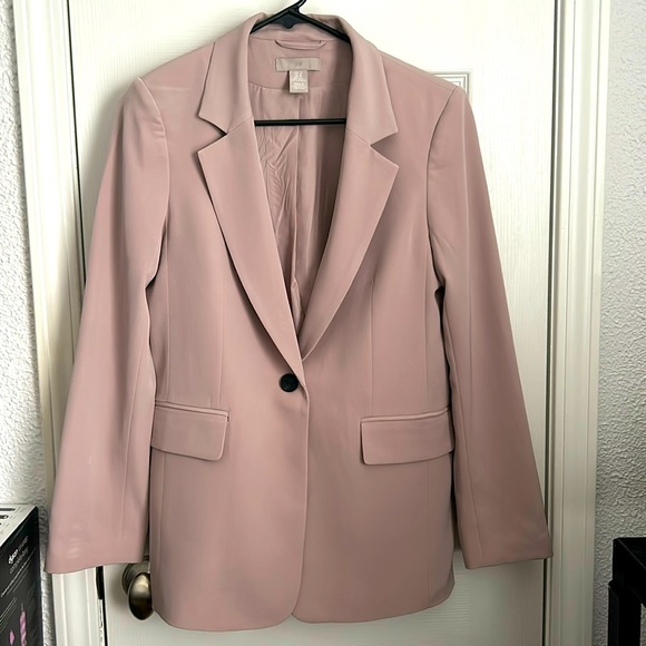 Oversized H&M soft pink blazer size XS - Picture 1 of 5